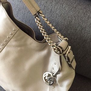 FINAL EUC MK Gray Middleton Leather Handbag